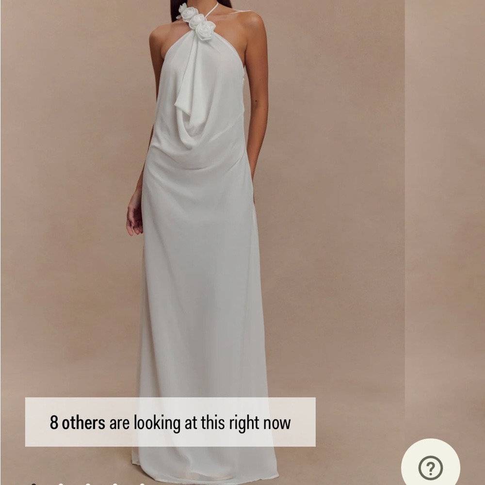 Meshki White Backless Halter Dress